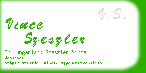 vince szeszler business card